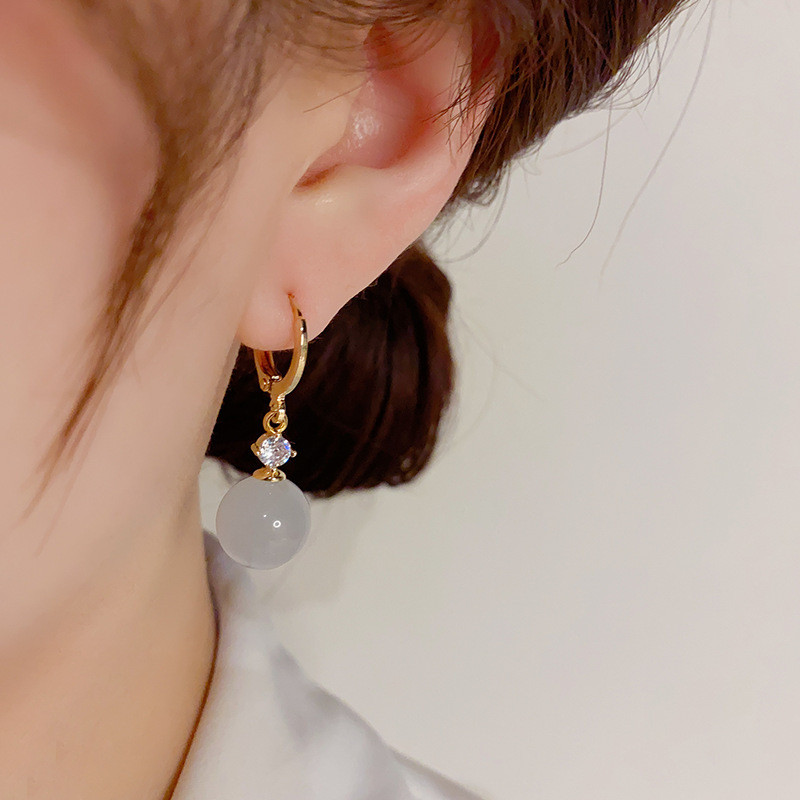 Bông tai kim cương mắt mèo vàng 18K - Trang sức nữ cao cấp