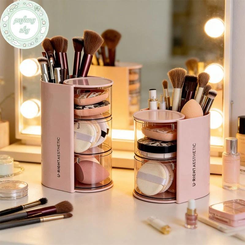 Hộp đựng trang điểm xoay 360 độ PUSKY Chống bụi đa chức năng cho phòng tắm Vanity Tổ chức VN