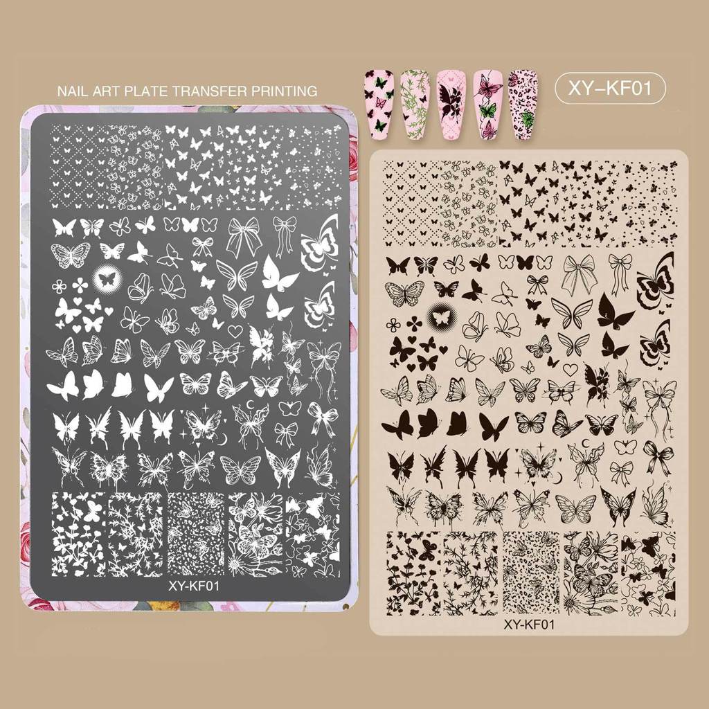 [XT]Thép Dập Vân Móng Tay Họa Tiết Caro Thời Thượng Khuôn Dập Nail Chuyên Dụng Dụng Cụ Trang Trí Móng Cao Cấp