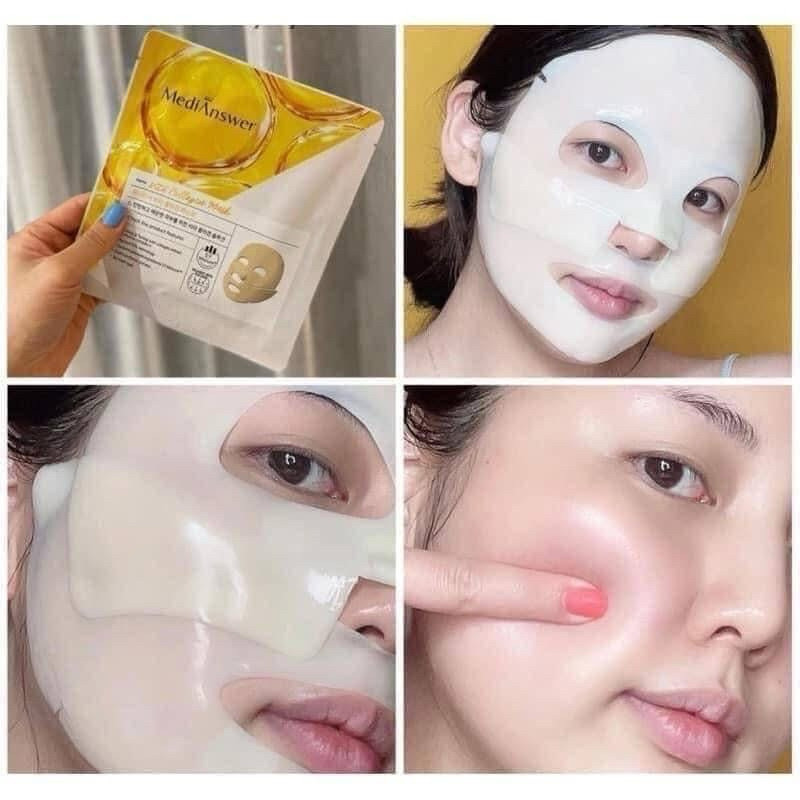 [HÀNG CÔNG TY] Mặt Nạ Thạch Vàng MediAnswer Vita Collagen Mask 35g Hộp 5 Miếng Chống Lão Hóa Dưỡng Trắng