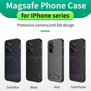 Dành Cho Poco X8 Pro Max ProMax X7 2026 Ốp lưng Giá Đỡ Sợi Carbon Vỏ PocoX8ProMax PocoX8Pro PocoX7Pro Vỏ Bảo Vệ Chống Sốc Bằng Da Từ Tính