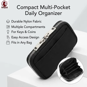 Túi đựng chìa khóa đồng xu Mini nhiều túi Chất liệu Nylon bền để đi lại hàng ngày