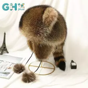 GHX Dễ Thương Raccoon Đuôi Sang Trọng Mũ Nữ Mùa Đông Chống Gió Thi Ấm Tai Thời Trang Ngoài Trời Tai Flaps er Mũ Nga Mũ VN