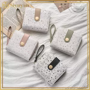 Siyuyan Mèo Dễ Thương Da PU Ví Đựng Tiền Xu Nữ Thời Trang Ngắn Ví Gấp Dây Kéo Ví Đựng Thẻ ID Du Lịch Nhẹ Tiền Đồng Xu Túi VN