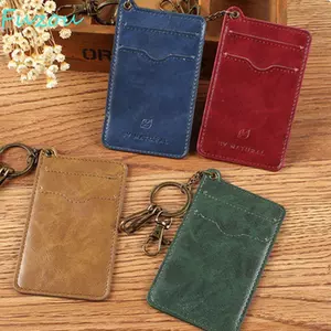 Hộp đựng FUJIOU phong cách retro Hàn Quốc, dùng cho thẻ xe buýt, thẻ ngân hàng, thẻ kiểm soát truy cập, kèm móc khóa mỏng