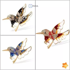 Thời Trang Sáng Tạo Kim Cương Giả Hummingbird Thổ Cẩm Dành Cho Nữ Quần Áo Áo Áo Phụ Kiện Quà Tặng Mới