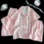 Bộ Đồ Ngủ Ba Mảnh Nguồn Việt Nam Lào, Quần Short Ngắn Tay, Quần Dài, Áo Cardigan, Cổ Lật, Bộ Đồ Nữ