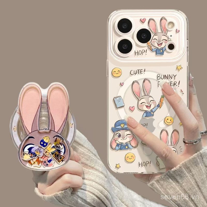 Ốp Điện Thoại Thích Hợp Cho iPhone 7 8 XS XR 11 12 13 14 15 16 17 Pro max Plus Air Animal City Judy Lắc Nhạc Từ Giá Đỡ Chống Sốc Vỏ Bảo Vệ Chống Sốc Bao Gồm Tất Cả ET6Y