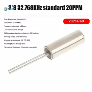 20 Chiếc Đồng Hồ Nĩa Điều Chỉnh Độ Chính Xác Cao 32.768 KHz 32768HZ Pha Lê 12.5PF 3mm X 8mm mới