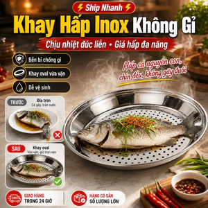 ⚡Ship Nhanh⚡Inox không gỉ bền khay hấp|Chịu nhiệt đúc liền giá hấp đa năng|Chảo xào chuyên dùng khay hấp