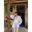 Quần short sọc màu hồng phong cách giản dị ngọt ngào dành cho nữ Mùa hè phiên bản Hàn Quốc Quần short thể thao mỏng vừa vặn