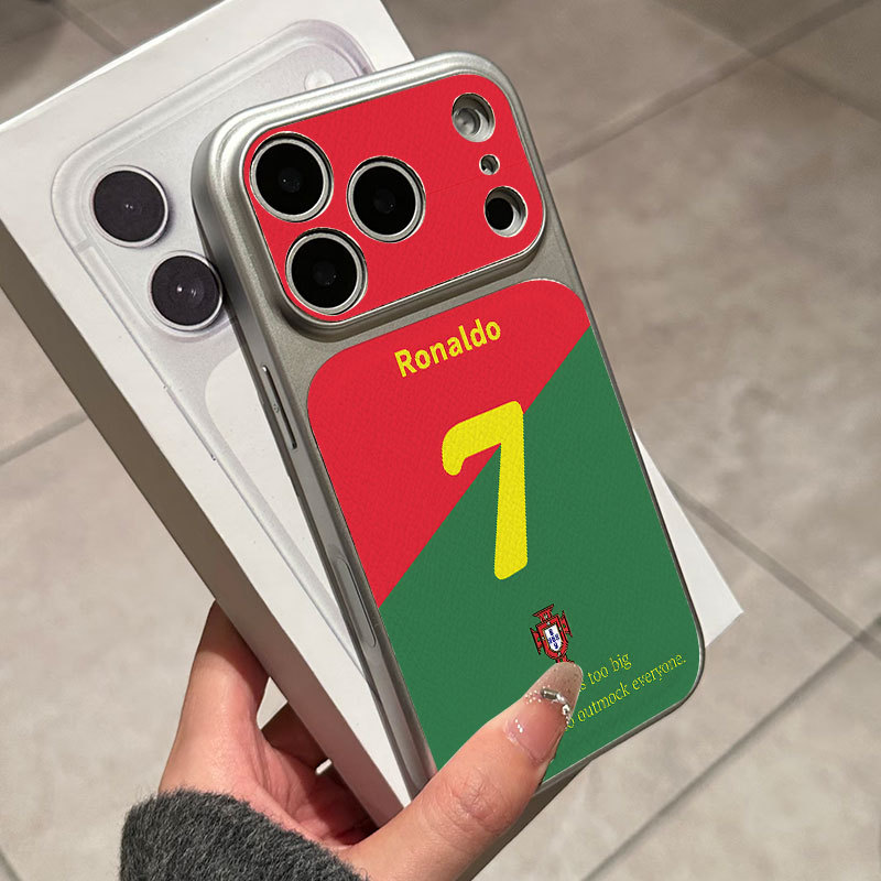 Ốp lưng iPhone Họa tiết da phong cách mạ Bồ Đào Nha Số 7 iPhone 17 16 15 14 13 12 11 Pro Max Plus Max