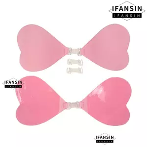 Miếng dán ngực vô hình IFASIN, Áo ngực dính hình trái tim mỏng, Liền mạch thoải mái với ngực nhỏ Miếng dán ngực tập hợp cho váy cưới hàng ngày