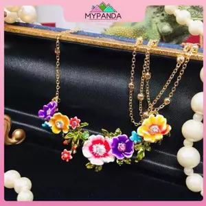 MYPANDA Thời Trang Rừng Giấc Mơ Vườn Cánh Hoa Ngọt Ngào Tính Khí Dây Chuyền Áo Len Mùa Đông Nelace.