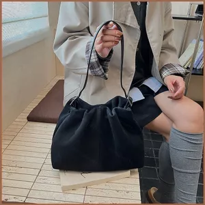 SQ11 Túi đeo chéo da lộn cổ điển mờ dành cho nữ Xô từ tính Túi đeo vai nách dung tích lớn