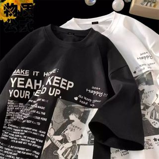 COD✅(Hồ Chí Minh)🚚 Áo thun 100% cotton tay ngắn form rộng oversize cổ tròn in hình ảnh mùa hè dày dặn basic unisex