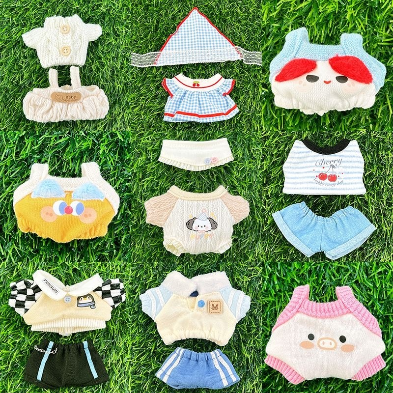 Quần Áo Bé 10cm Sling Dễ Thương Áo Bộ Cotton Búp Bê Sao Biển Búp Bê Trang Phục Sang Trọng Mặt Dây Chuyền