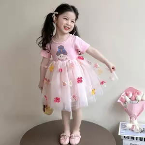 Váy công chúa gạc hoa ba chiều thời trang phong cách mới mùa hè