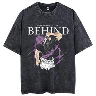 Áo Thun Unisex Màu Đen Wash Acid Jujutsu Kaisen Toji, Áo Phông Oversize Nam Nữ Anime Manga Phong Cách High Street Cotton