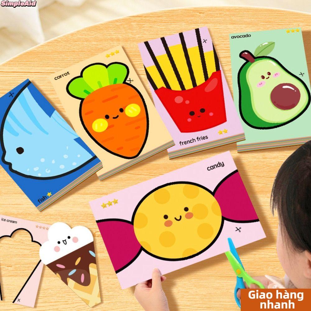 Bộ dụng cụ cắt giấy cho trẻ em SIMPLEAID, với dụng cụ huấn luyện trẻ em Thực hành cắt mẫu giáo, Giấy an toàn phát triển Đồ dùng thủ công Đào tạo mầm non