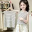 Áo Vest không tay phong cách phương Tây cổ điển cho bé trai (120-170) Áo khoác ngoài sọc phiên bản Hàn Quốc hàng đầu