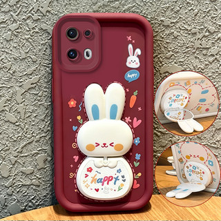 Ốp Lưng Cho oppo Reno 13 pro 5G Reno 13F 13 FS 5G Vỏ Điện Thoại Vỏ Mềm Silicon Chống Sốc Thiết Kế Mới Gương Thẩm Mỹ Có Giá Đỡ 360° Xoay thỏ dễ thương cho bé gái JTXCEZJ1