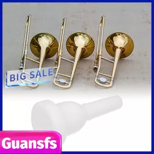 Guansfs Ống ngậm kèn trombone và kèn tenor bằng nhựa Eujgoov MT-25 màu trắng mịn