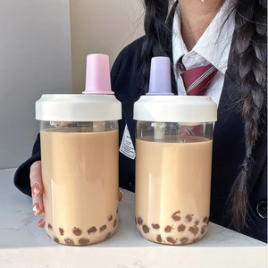 Chai trà bong bóng phong cách Hàn Quốc chống rò rỉ & chống tràn cho nam nữ