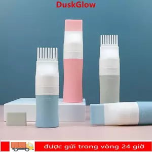 Chai cọ nhuộm tóc DUSKGLOW, Chai làm tóc 38 / 60 / 80ml Chai có thể đổ lại, silicon có lược dụng cụ trang điểm Lotion Bóp ống