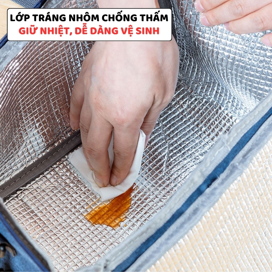 Túi Vải Giữ Nhiệt Đựng Cơm Văn Phòng ENODA HOME, Túi Đựng Hộp Cơm Trưa Kèm Quai Đeo Chéo TUICOM009