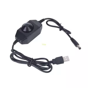 Btsg Cáp làm mờ LED một màu USB 5V 5521 Dây có núm điều chỉnh để thay đổi mức độ ánh sáng Sử dụng quạt làm mát và Smal