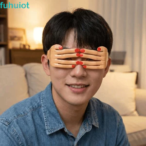FUHUIOT Bàn tay giả Móng tay đỏ Kính dự tiệc, Khoảng cách ngón tay Kính hình lòng bàn tay Halloween thực tế, Cạnh mịn mới lạ Theo chủ đề ma quái Móng tay màu đỏ Hình ảnh độc đáo Kính mắt