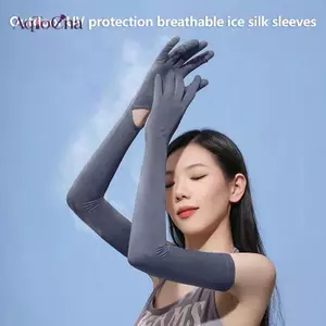 AqToCna Găng Tay Lụa Băng Thoáng Khí Mùa Hè Nhẹ Chống Tia UV Tay Áo Cho Lái Xe Ngoài Trời Đi Xe Đạp Đi Bộ AqToCna