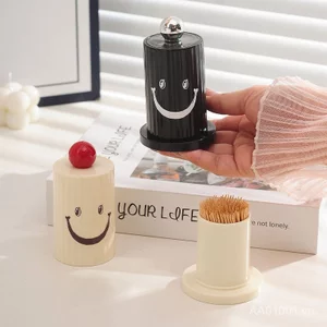 Smiley Tăm Hộp Hộ Gia Đình Tăm Giá Đỡ Độc Đáo Dễ Thương Đồ Trang Trí Bông Hộp Đựng Nha Khoa Bóng Hộp Bảo Quản Tăm Có Thể QQIL