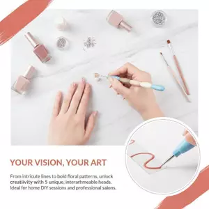 GHX Interloable 5 Cái Bộ Bút Chấm Móng Tay Nhiều Màu Tay Cầm DIY Dụng Cụ Làm Móng Tay Cho Móng Tay Nghệ Thuật Người Yêu VN