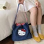 HT3 HELLO KITTY Túi Đeo Vai Nữ Thời Trang Dung Tích Lớn Dây Rút Túi Đeo Ngang Hoạt Hình Túi Tote TH3
