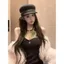 Váy chữ A cổ đen kiểu Pháp mùa xuân mùa hè Váy ôm eo hẹp Váy mong muốn thuần khiết Hot Girl Suit Hẹn hò bên trong Đi lại Tất cả @