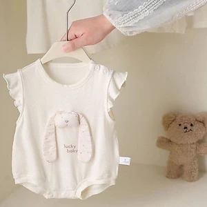 Cho Bé Mùa Hè Áo Jumpsuit Mỏng Túi Hình Tam Giác Đánh Rắm Quần Áo Bé Gái Hoạt Hình Thỏ Thường