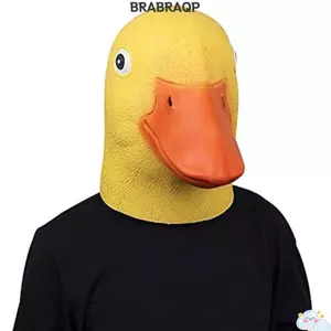 BRBRAA Động Vật Hài Hước, Cao Su Mới Lạ Đầu Vịt Vàng, Cao Cấp Thiết Kế Toàn Đầu Thực Tế Phong Cách Ngộ nghĩnh Cosplay Phụ Kiện Tiệc