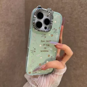Đầu Xuân Hoa Thích Hợp Cho Apple 17promax Tai Mèo Vỏ Điện Thoại iPhone16 2 Trong 1 15 Ánh Sáng Sang Trọng 14 Nữ 1326.3.22
