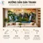 Tranh sơn thủy 3D decal PVC bóc dán , thác nước phong cảnh rừng cây, tranh dán tường treo phòng khách phong thủy cao cấp