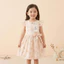 QCCC váy bé gái đũi mềm tay bồng cổ viền bồng bềnh hoa mặc mùa hè nớ cho bé từ 1 tuổi 88257 Chip & mom