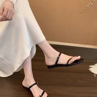 Dép Phong Cách Mới Flip-Flops Nữ Mùa Hè Mặc Ngoài Hàn Quốc Đơn Giản Mỏng Dây Sandal Giày Đi Biển Bằng Phong Cách Kỳ Nghỉ Giày La Mã