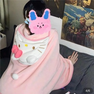 【BabyJoy】Chăn choàng có mũ trùm Kuromi dễ thương,Chăn Quấn Có Mũ Trùm Đầu,Phù hợp cho học sinh và dân văn phòng