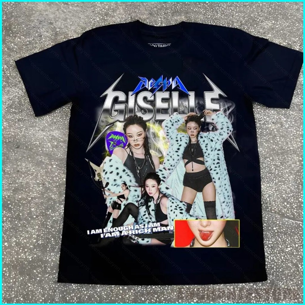 GN AESPA Rich Man Kpop tee KARINA GISELLE WINTERNING Áo thun ngắn tay NG