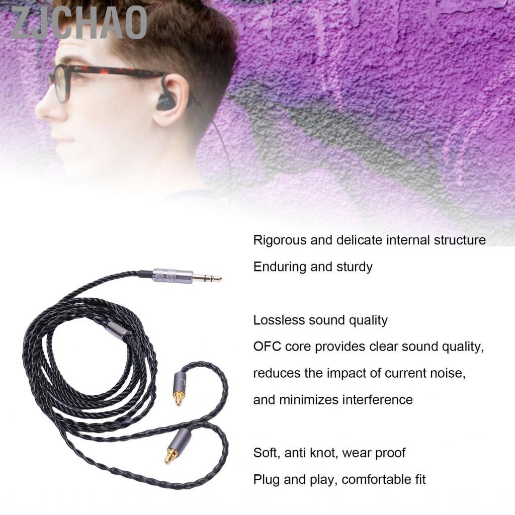 Zjchao Cáp mở rộng tai nghe 3.5 mm Hi Fi Audio Aux tương thích với IE100 IE400 IE500 Pro Tai nghe