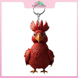 MYPANDA Động Vật Sáng Tạo Gà Con Dòng Mặt Dây Chuyền Acrylic Móc Khóa Để Trang Trí Cây Giáng Sinh Chìa Khóa Ô Tô Móc Khóa Gà Trống Móc Khóa.