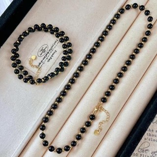 [ DAISYN ] N1014 vòng cổ ngọc trai đen mix bi vàng cho nữ, dây chuyền ngọc trai nhân tạo , chuỗi hạt ngọc