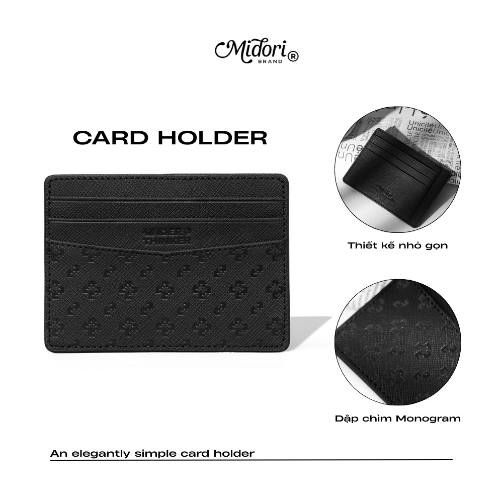 Ví Card Holder Đựng Thẻ Da PU Nam Nữ Đựng Tiền Mini Nhiều Ngăn | MIDORI FOR MAN