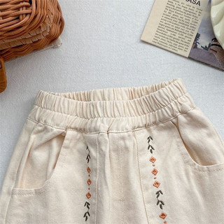 Quần dài thêu hoa phong cách Hàn Quốc cho bé gái - Chất cotton mềm thoáng, dáng rộng dễ mặc